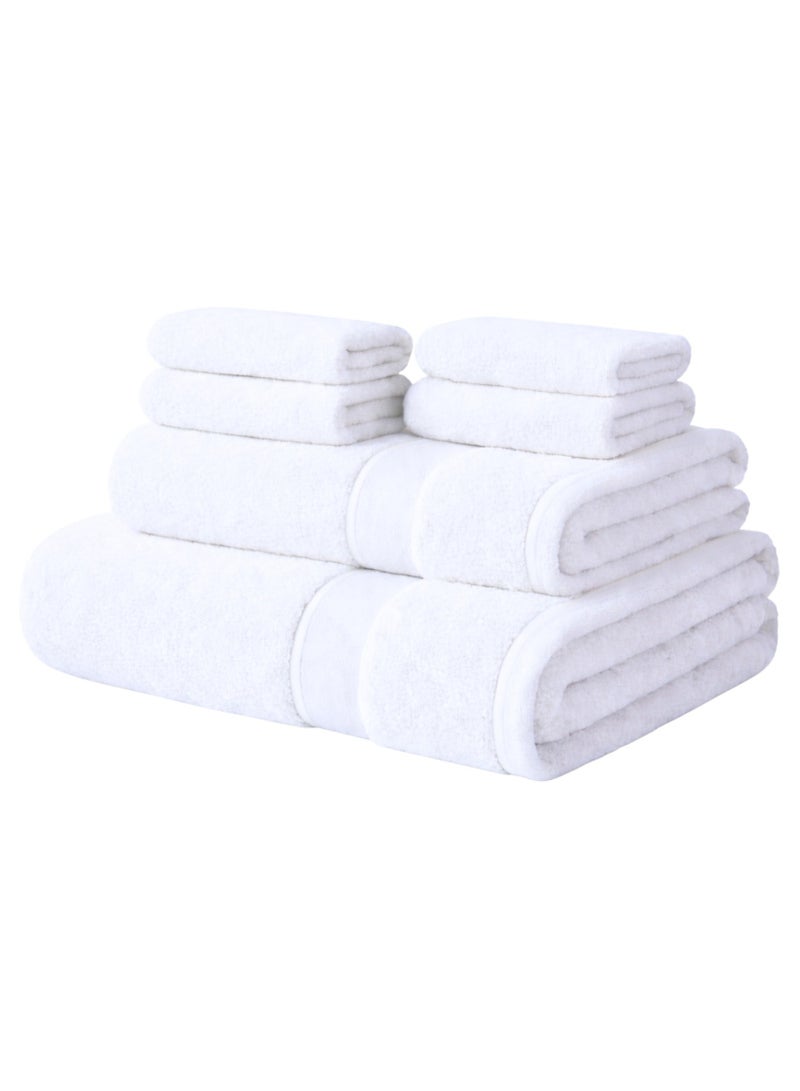 ATEN Homeware Egyptian Cotton 6 Piece Bath Towel Set - 1 Large Bath Towel (70 x 140 cm), 1 Hand Towel (40 x 70 cm) and 4 Face Towels (30 x 30 cm) - Ultra Soft & Highly Absorbent, OEKO-TEX Certified, Made in Egypt (White) - Image 1